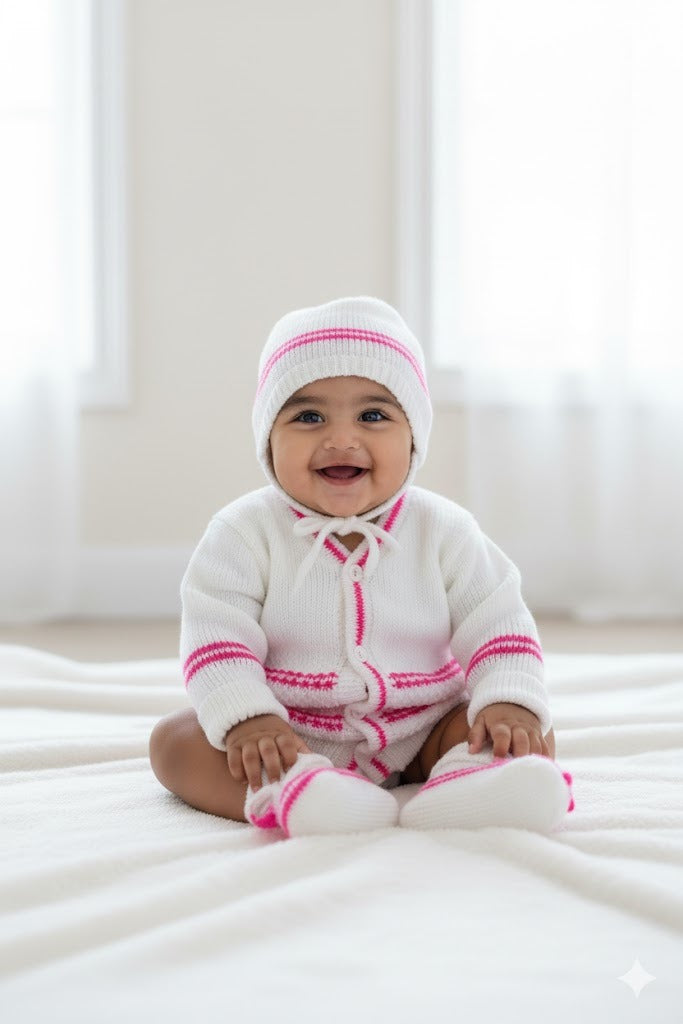 Super White Baby Woolen Set