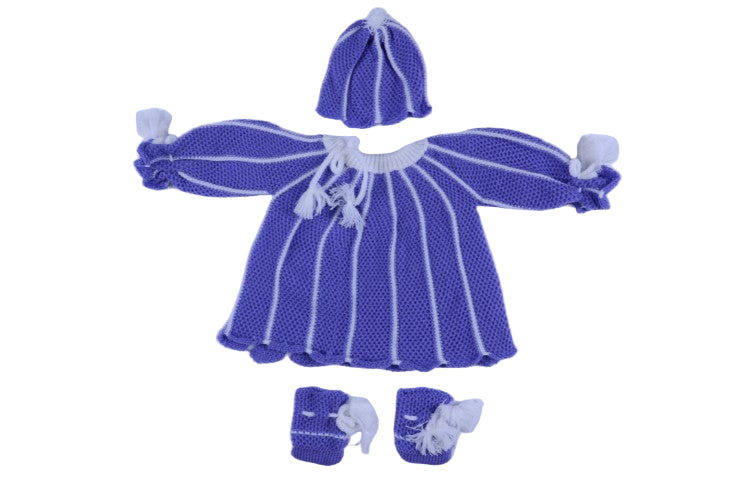 Full Sleeves Baby Woolen Frock Set
